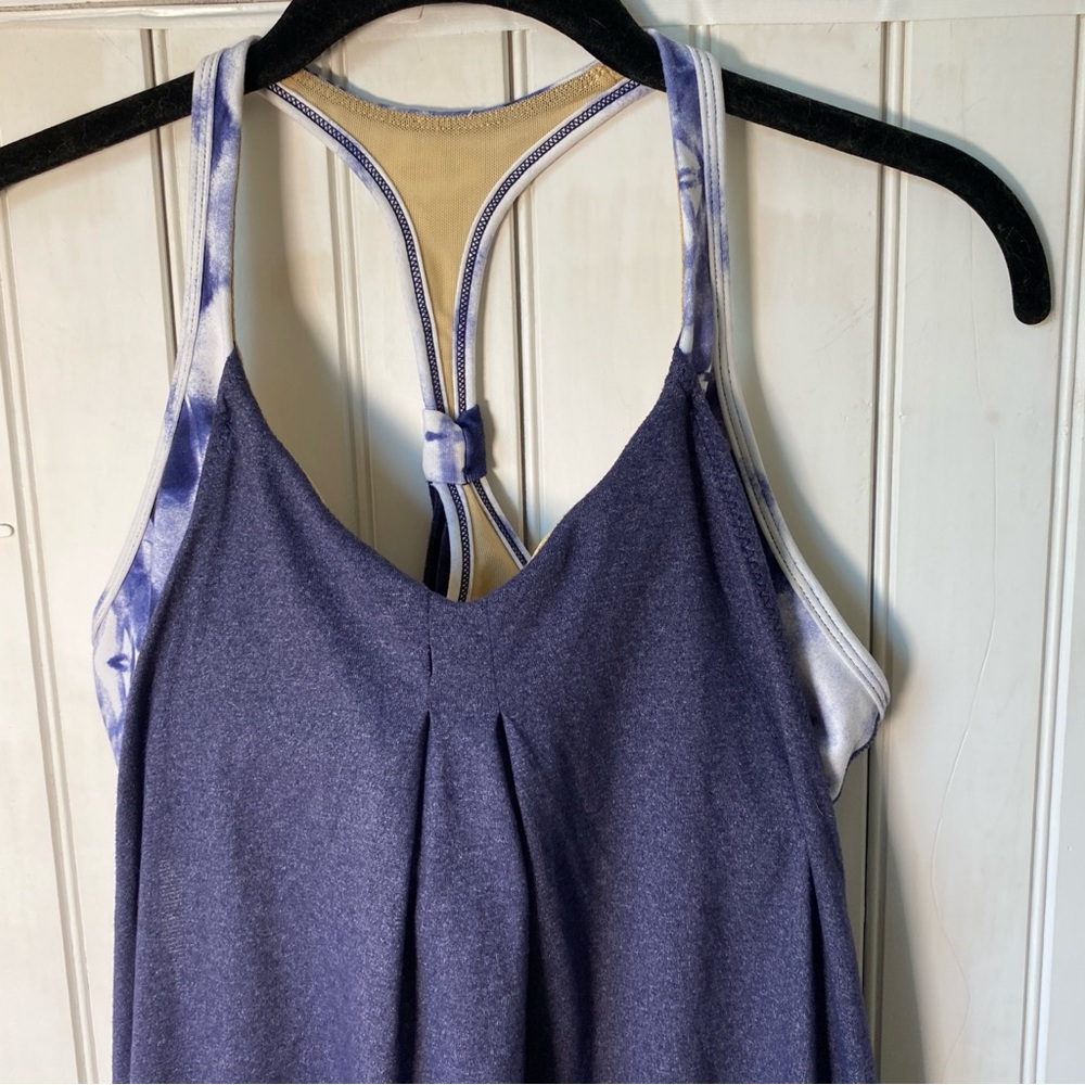 Lululemon Women's Practice Freely Tank Top Size 6 Heathered Deep Indigo - Picture 2 of 8